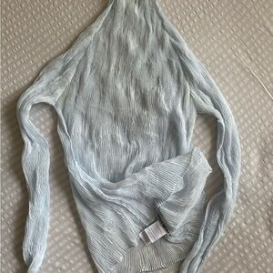 Issey Miyake Light Blue Pleated Top